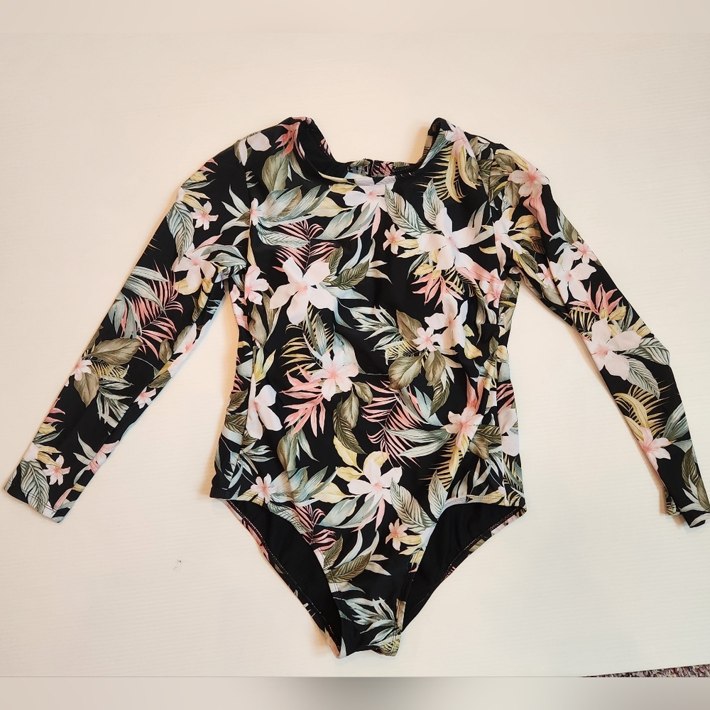 Long Sleeve One Piece Swimsuit Large L Kona Sol